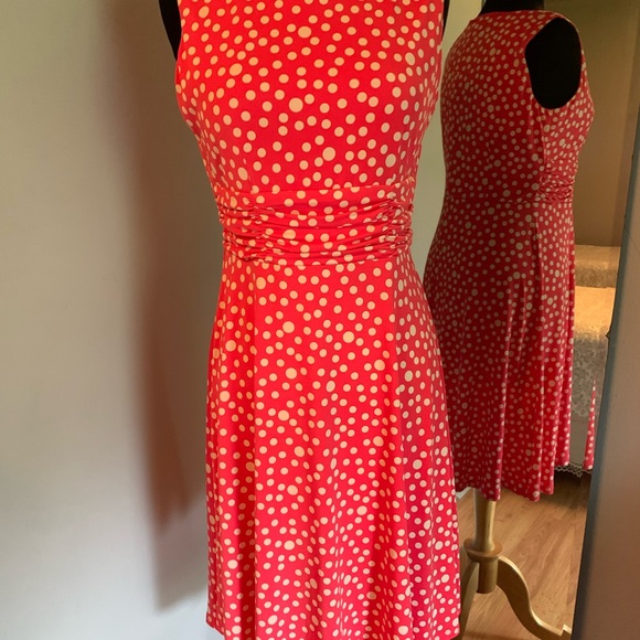 Jessica H sleeveless red/white polka dot dress - Picture 4 of 8